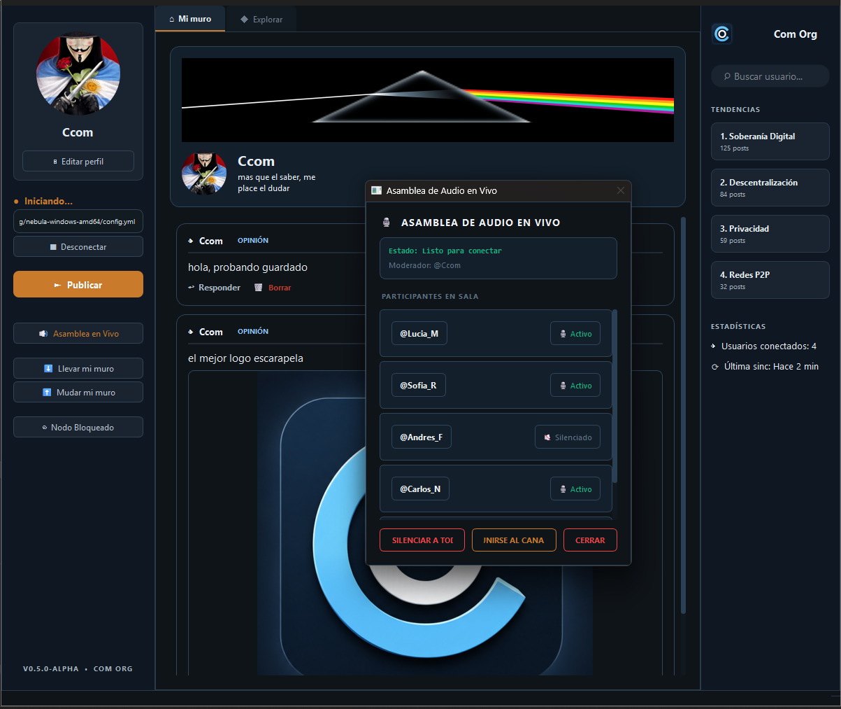 Interfaz de Desarrollo Com Org